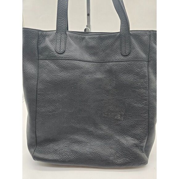 Fossil pebbled Black Leather Tote Bag With Dual Handles & Outer Pocket - Picture 2 of 11